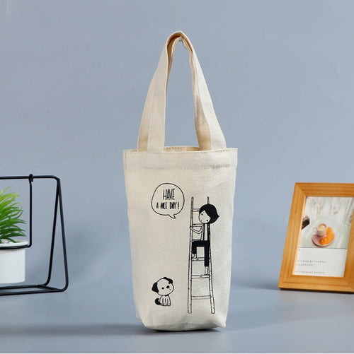 Custom Logo Canvas cup bag (with bottom and no sides) | Premium Corporate Gifts and Custom Gifts