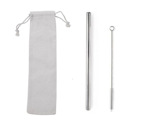 Custom Logo Drawstring Bag Stainless Steel Eco-Friendly Thick Straw 2 Packs | Premium Corporate Gifts and Custom Gifts