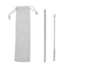 Custom Logo Drawstring Bag Stainless Steel Eco-friendly Thin Straw 2 Pack | Premium Corporate Gifts and Custom Gifts
