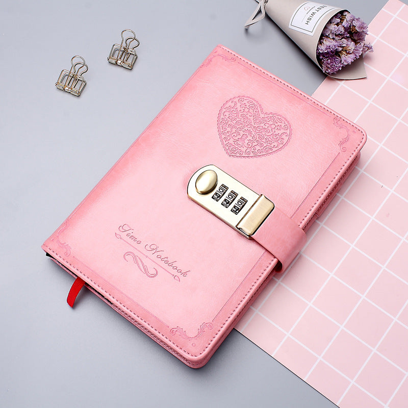 Custom Logo Brushed gold lock notebook | Premium Corporate Gifts and Custom Gifts